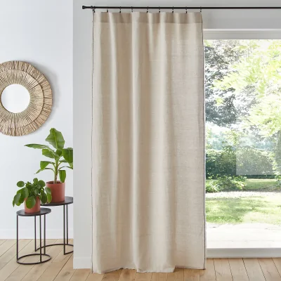La Redoute Menorca Embroidered Linen / Cotton Curtain Panel