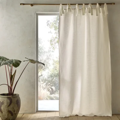 La Redoute Colin Linen Lined Curtain with Ties