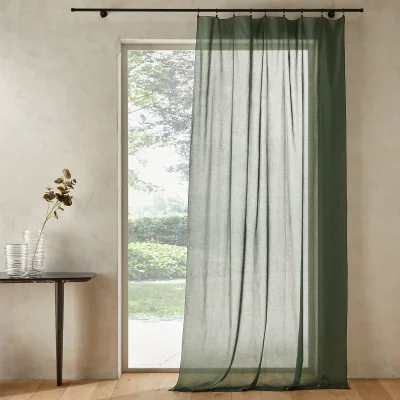 La Redoute Halka 100% Organic Washed Cotton Voile Sheer Curtain Panel