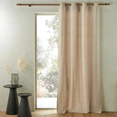 La Redoute Private Single Lined Pre-Washed Linen Curtain with Eyelets