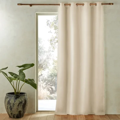 La Redoute Private Single Lined Blackout Curtain in Washed Linen with Eyelets