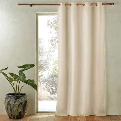 La Redoute Private Single Lined Blackout Curtain in Washed Linen with Eyelets