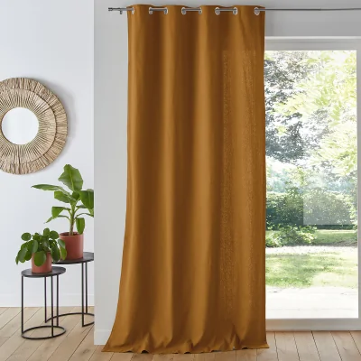 La Redoute Panama Plain Single Cotton Curtain with Eyelets