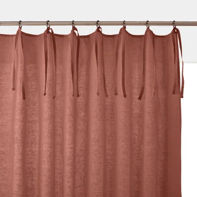 La Redoute Odorie Single Linen/Viscose Tie Top Curtain