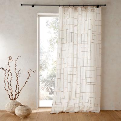 La Redoute Oulya Embroidered Cotton & Linen Voile Curtain