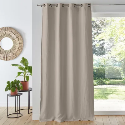 La Redoute Onega Washed Linen Single Lined Blackout Curtain with Eyelets
