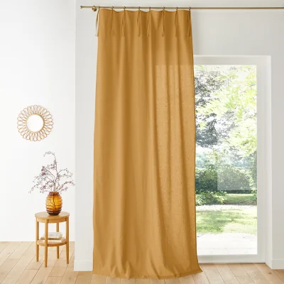 La Redoute Lincot Linen & Cotton Knot & Eyelet Finish Curtain
