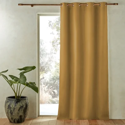 La Redoute Private Single Lined Blackout Curtain in Washed Linen with Eyelets