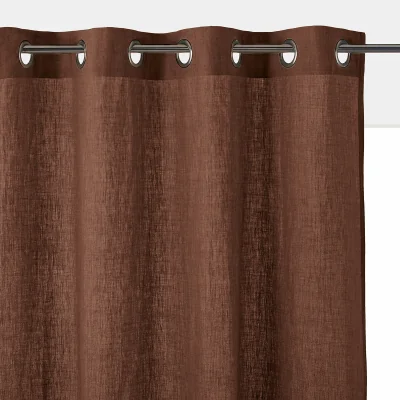 La Redoute Onega 100% Washed Linen Radiator Curtain with Eyelets