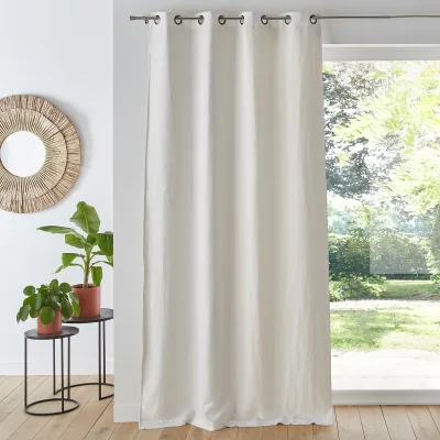 La Redoute Onega 100% Washed Linen Blackout Curtain with Eyelets