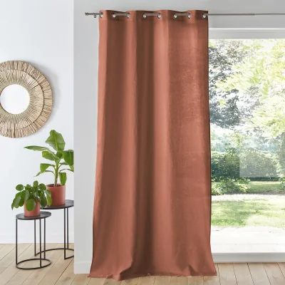 La Redoute Onega Washed Linen Single Curtain with Eyelets