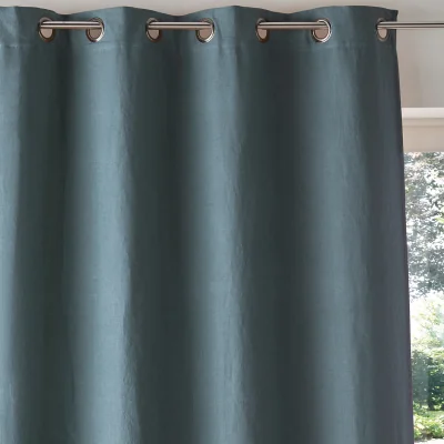 La Redoute Onega 100% Washed Linen Eyelet Blackout Radiator Curtain