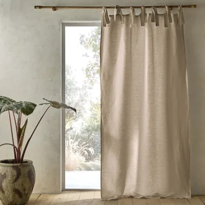 La Redoute Colin Linen Lined Curtain with Ties