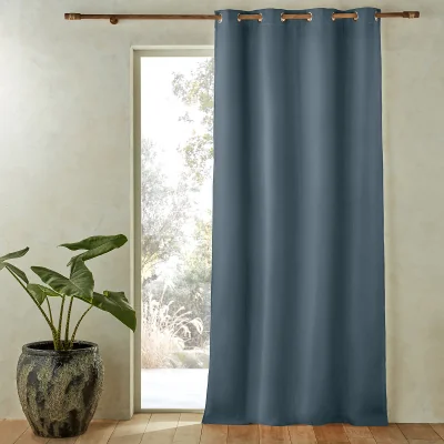 La Redoute Private Single Lined Blackout Curtain in Washed Linen with Eyelets