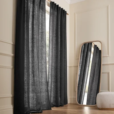La Redoute Cedal Heavyweight Linen Curtain with Concealed Tab Top Header