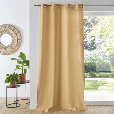 La Redoute Onega Washed Linen Single Curtain with Eyelets