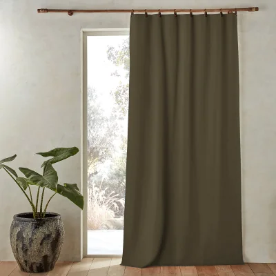 La Redoute Private Blackout 100% Washed Linen Curtain with Rings