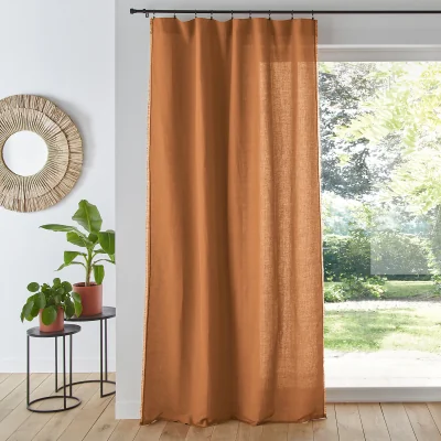 La Redoute Menorca Embroidered Linen / Cotton Curtain Panel