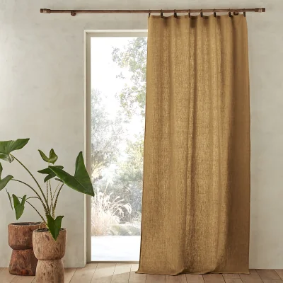 La Redoute Private 100% Washed Linen Curtain with Rings