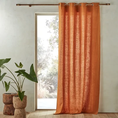La Redoute Private Pre-Washed Single Linen Curtain with Eyelets