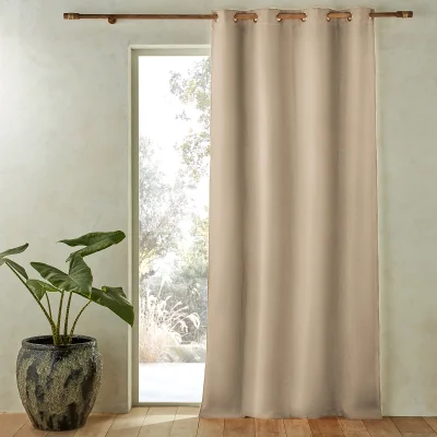 La Redoute Private Single Lined Blackout Curtain in Washed Linen with Eyelets