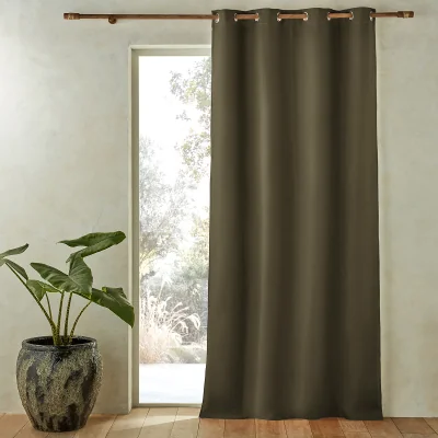 La Redoute Private Single Lined Blackout Curtain in Washed Linen with Eyelets