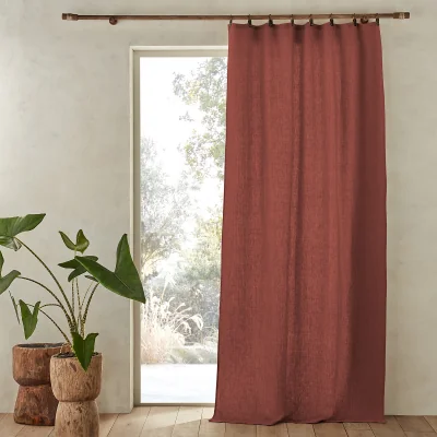 La Redoute Private 100% Washed Linen Curtain with Loops