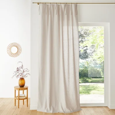 La Redoute Lincot Linen & Cotton Knot & Eyelet Finish Curtain