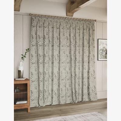 Marks & Spencer M&S Woodland Pencil Pleat Blackout Curtains - WDR90 - Grey, Grey