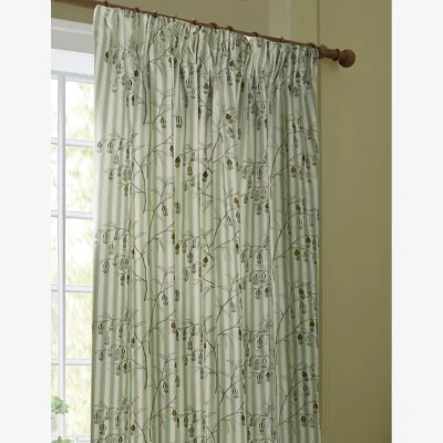 Marks & Spencer Sanderson Chinese Lanterns Pencil Pleat Curtains Green Mix