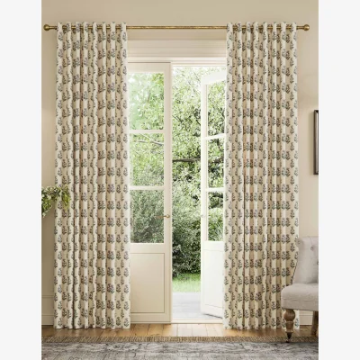 Marks & Spencer Joules Chamomile Pure Cotton Eyelet Blackout Curtains Cream Mix