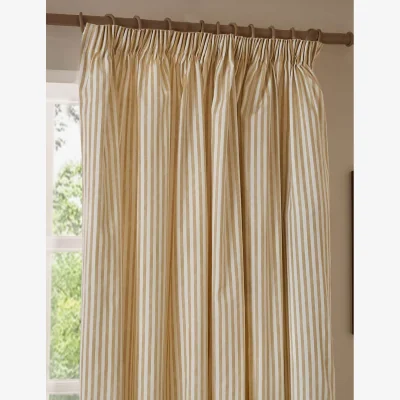 Marks & Spencer YARD Hebden Pure Cotton Striped Curtains Yellow Mix
