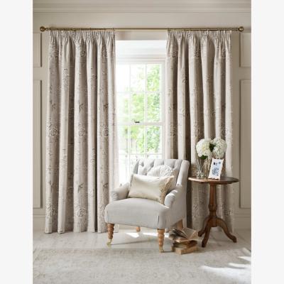 Marks & Spencer Laura Ashley Rowsham Garden Pure Cotton Pencil Pleat Blackout Curtains Natural