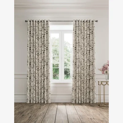 Marks & Spencer V&A Ornamental Bloom Pure Cotton Blackout Curtains - EW72 - Grey Mix, Grey Mix