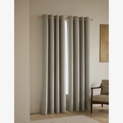 Marks & Spencer M&S Basketweave Eyelet Curtains Light Grey