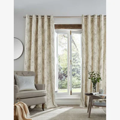 Marks & Spencer Laura Ashley Pussy Willow Eyelet Curtains Grey Mix