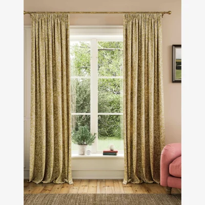 Marks & Spencer Joules Twilight Ditsy Pure Cotton Pencil Pleat Blackout Curtains Gold