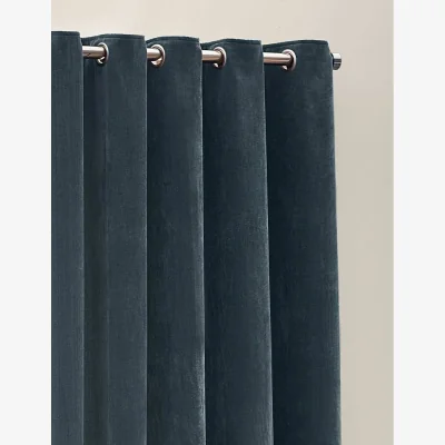 Marks & Spencer YARD Chenille Velvet Eyelet Curtains Blue