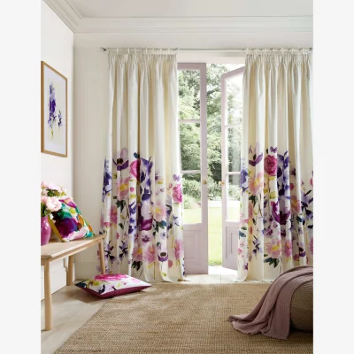 Marks & Spencer Bluebellgray Taransay Cotton Rich Pencil Pleat Curtains Fuchsia Mix