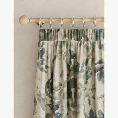 Marks & Spencer M&S Collection Cotton Blend Floral Pencil Pleat Curtains - NAR54 - Blue Mix, Blue Mix