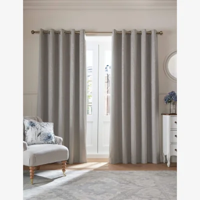 Marks & Spencer Laura Ashley Barley Embossed Eyelet Curtains Grey