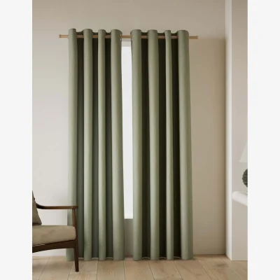 Marks & Spencer M&S Basketweave Eyelet Curtains Green