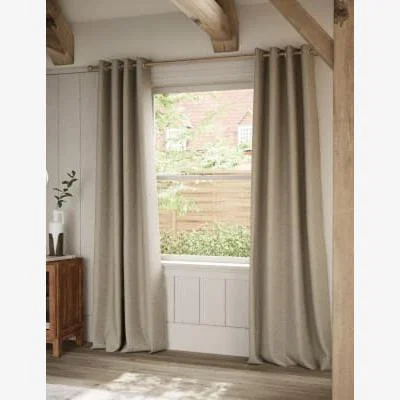 Marks & Spencer M&S Heavyweight Woven Eyelet Blackout Curtains - NAR54 - Natural, Natural