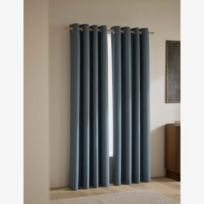 Marks & Spencer M&S Basketweave Eyelet Curtains Blue