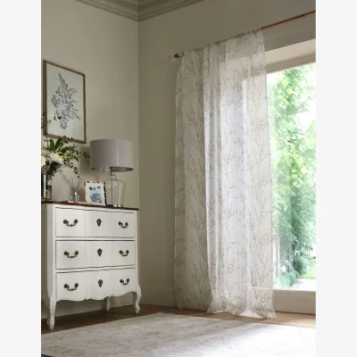 Marks & Spencer Laura Ashley Pussy Willow Sheer Voile Panel Curtain Light Grey
