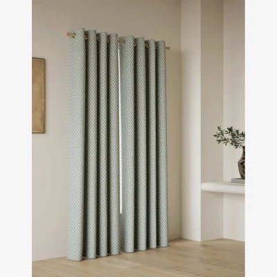 Marks & Spencer M&S Textured Herringbone Eyelet Curtains Blue