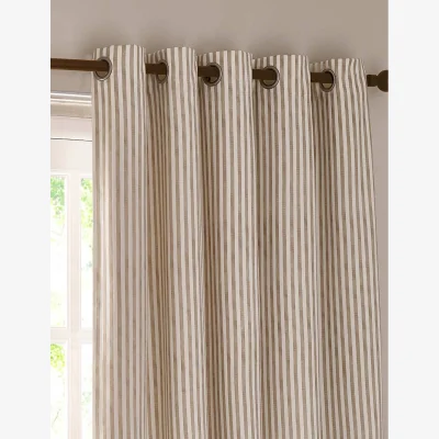 Marks & Spencer YARD Hebden Striped Blackout Eyelet Curtains Natural Mix