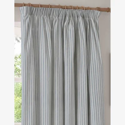 Marks & Spencer YARD Hebden Pure Cotton Striped Curtains Blue Mix