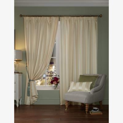 Marks & Spencer Laura Ashley Lille Stripe Pencil Pleat Curtains Beige Mix