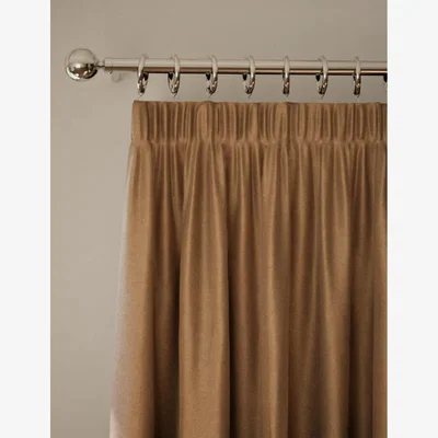 Marks & Spencer M&S Collection Velvet Pencil Pleat Curtains - EL90 - Bronze, Bronze,Light Green,Green,Forest Green,Champagne,Soft Pink,Navy,Mauve,Dark Ochre,Terracotta,Dark Purple,Mid Blue,Mid Grey,Neutral